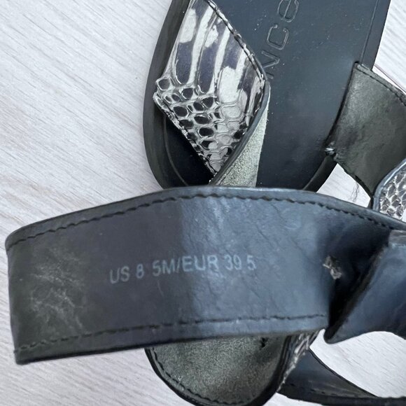 Vince Sawyer Snakeskin Leather Flat Sandals Ankle Strap ( 8.5 ) - Picture 3 of 4